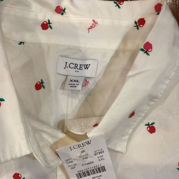 NWT J. Crew Factory apples teacher button-up cotton poplin shirt - Picture 9 of 9